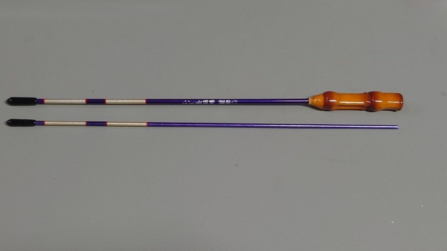 【Fuji養殖場オリジナル】タナゴ専用グラスロッド【麗楽】 82cm（布袋竹握り・超軟調・4本継・2本仕舞）紫色★竿袋オマケ付き