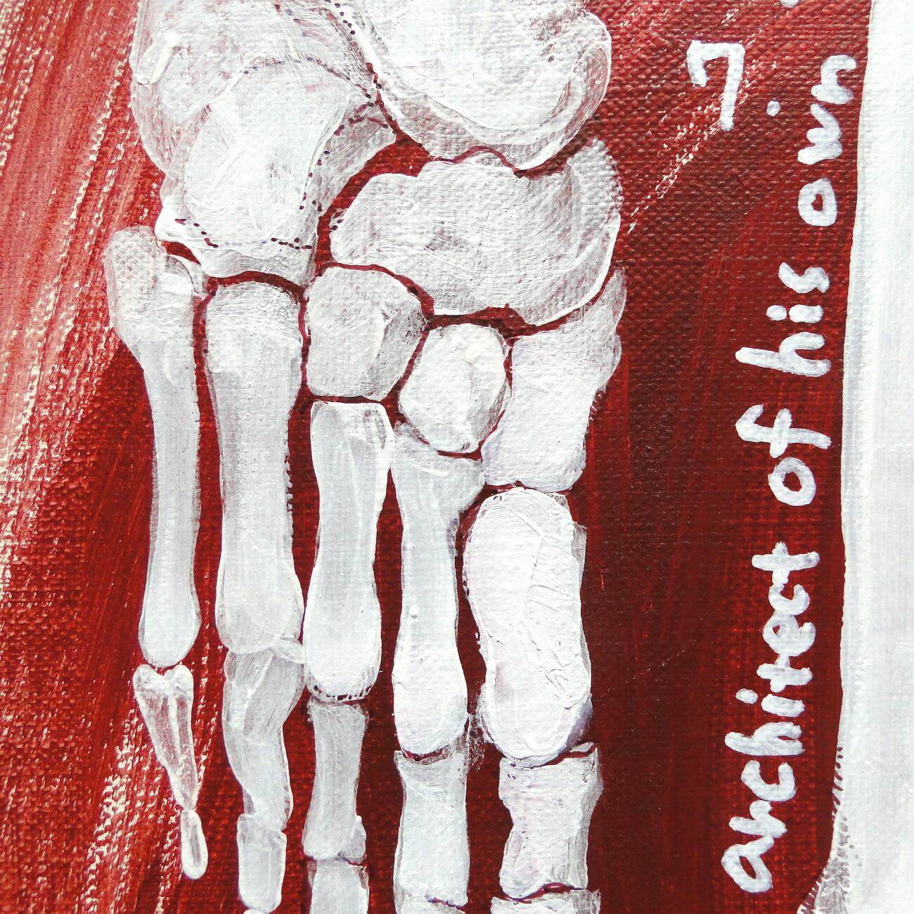 心臓と足の骨の油彩画 心臓と足の骨の油彩画