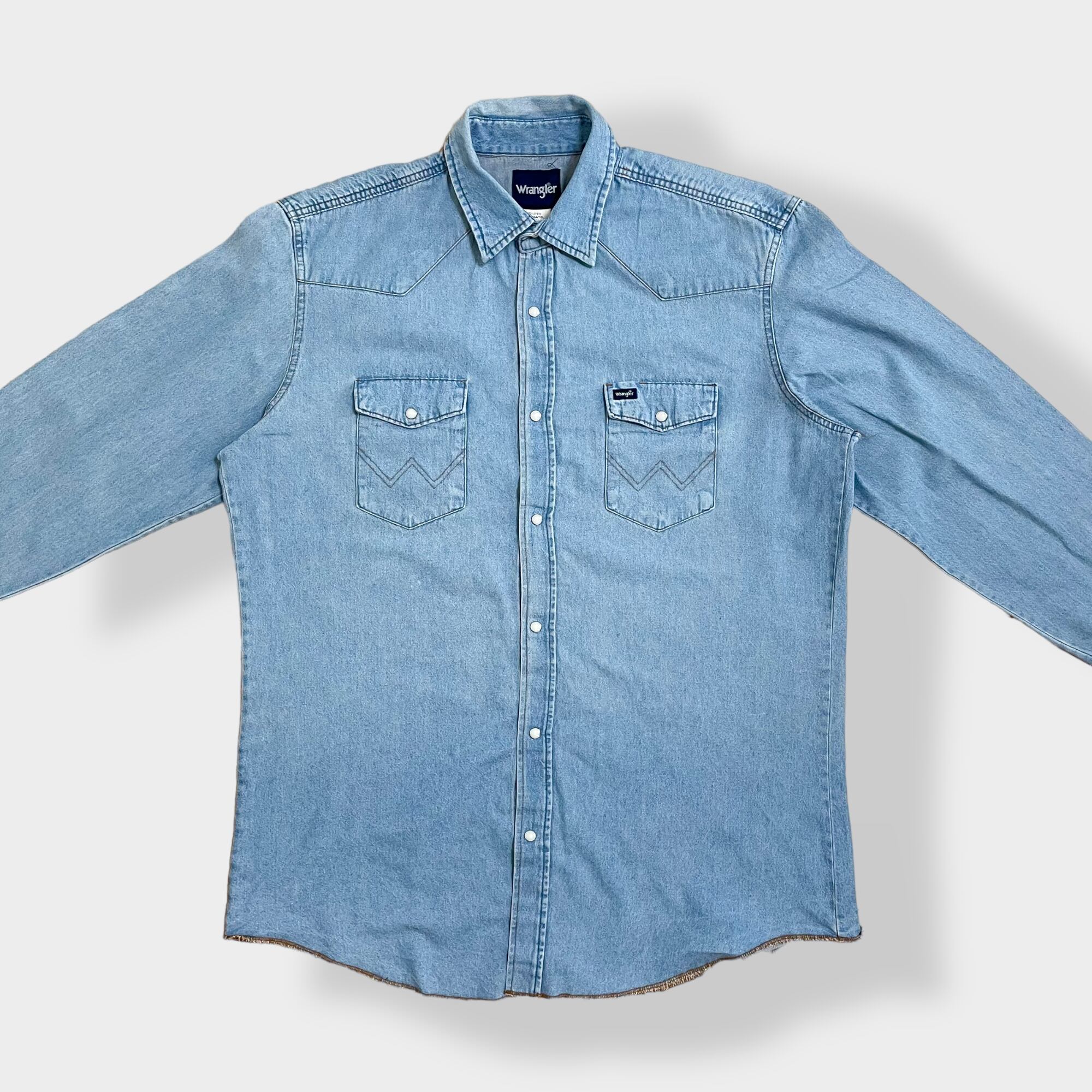 Wrangler】ウエスタンデニムシャツ デニムシャツ ウエスタンシャツ