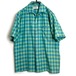 [THE BON MARCHE] Vintage S/S Italian Collar Check Shirt [1960s-] Vintage S/S Italian Collar Shirt