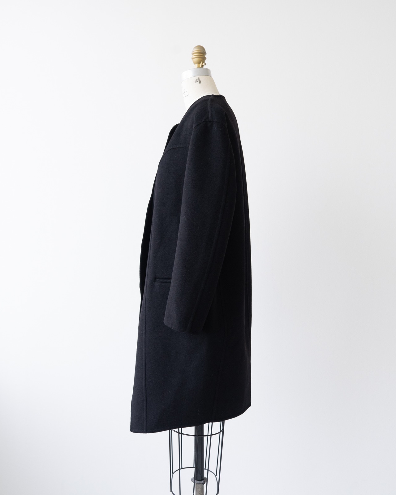 〈CÉLINE by phoebe philo〉Collarless cashmere coat
