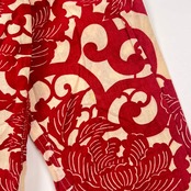 衣 コロモ 花柄 長袖シャツ XL/レッド系 メンズ