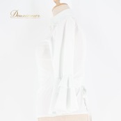 フラメンコ衣装 トップス ブラウス ホワイト系 白 無地 伸縮 ストレッチ リボン 襟付き レッスン 練習着 ダンス パーティ 発表会 フラメンコ 白系 レディース レッスン用 練習用 ダンス衣装 衣装 コスチューム 伸びる 舞台用 ストレッチ素材 薄手