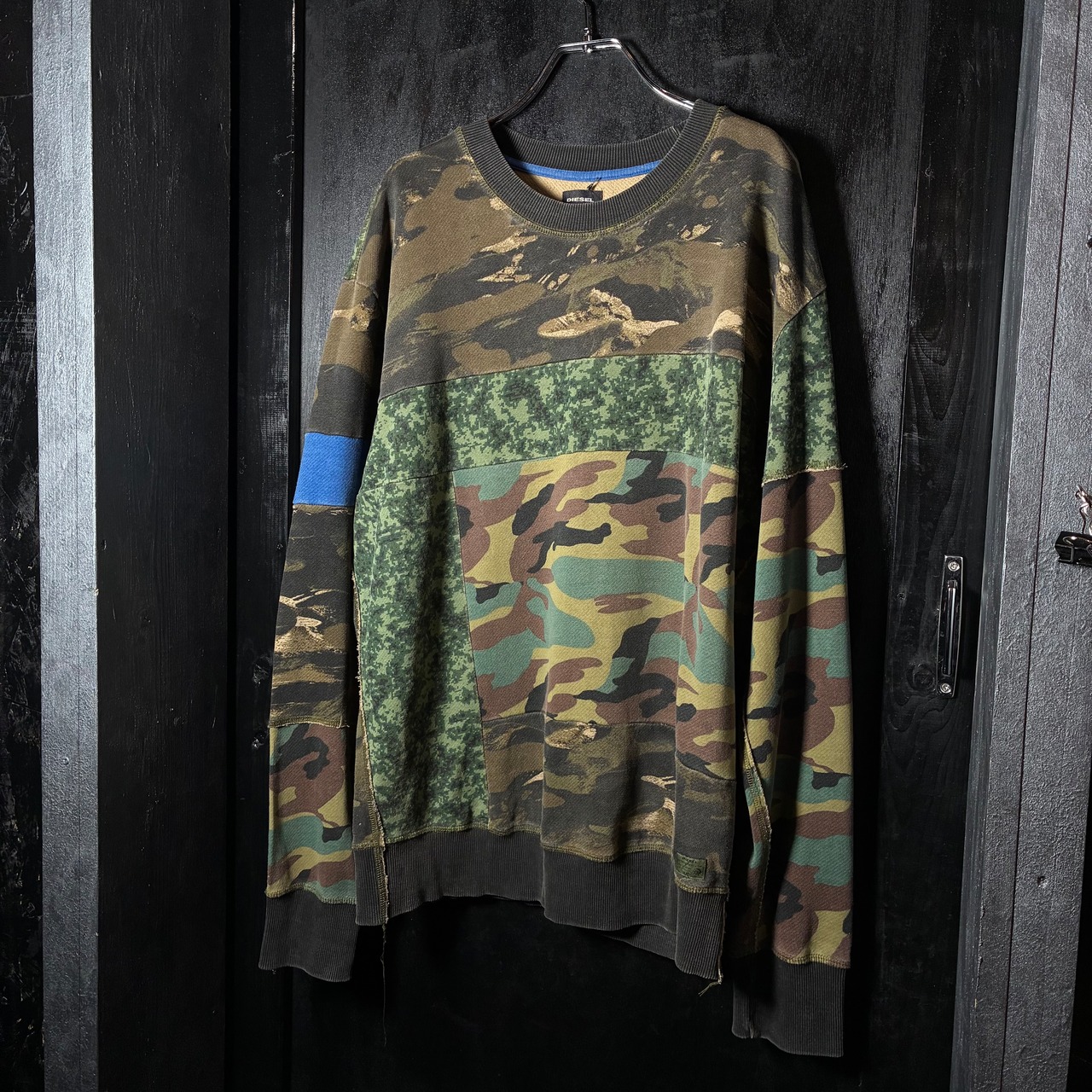 DIESEL カモフラスウェット 迷彩切替 ディーゼル グリーン