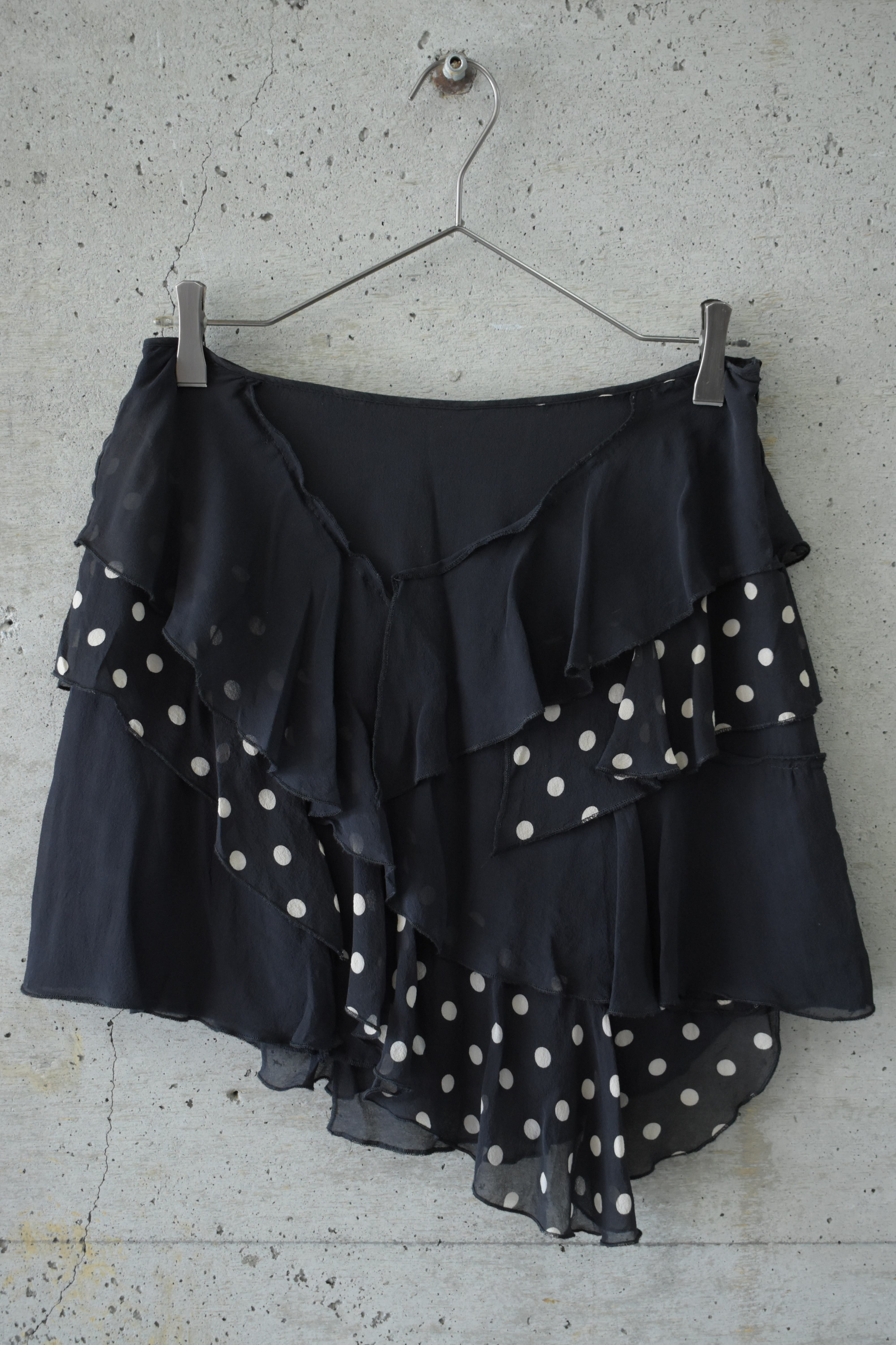 Ruffled silk skirt