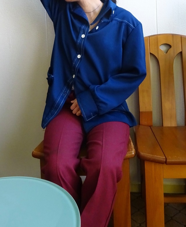 70s～US white stitch vintage shirt