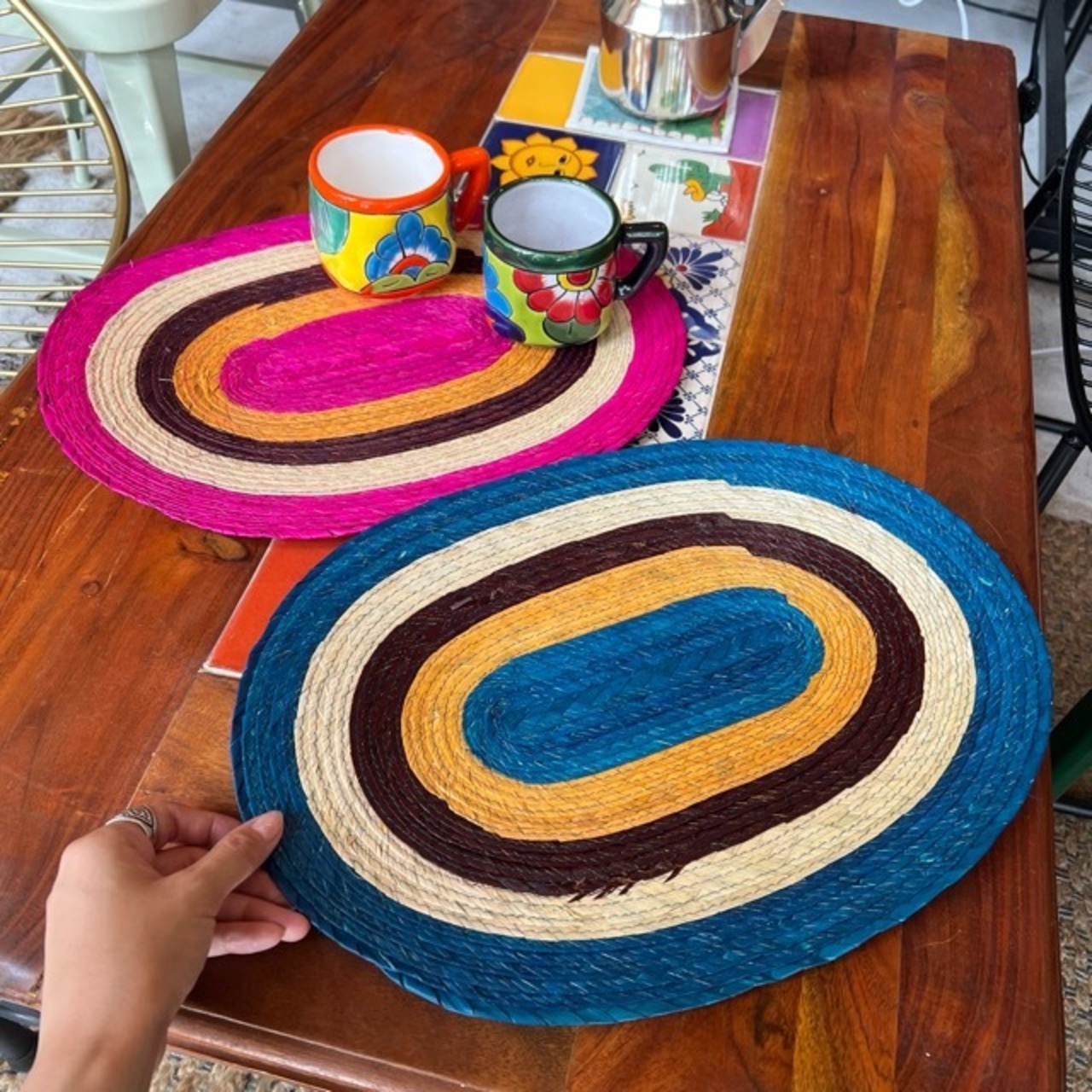 Mexico Palma Placemat　2Color 　メキシコパルマランチョンマット　Pink Blue　ピンク　ブルー　ランチョンマット　ランチマット　lunch