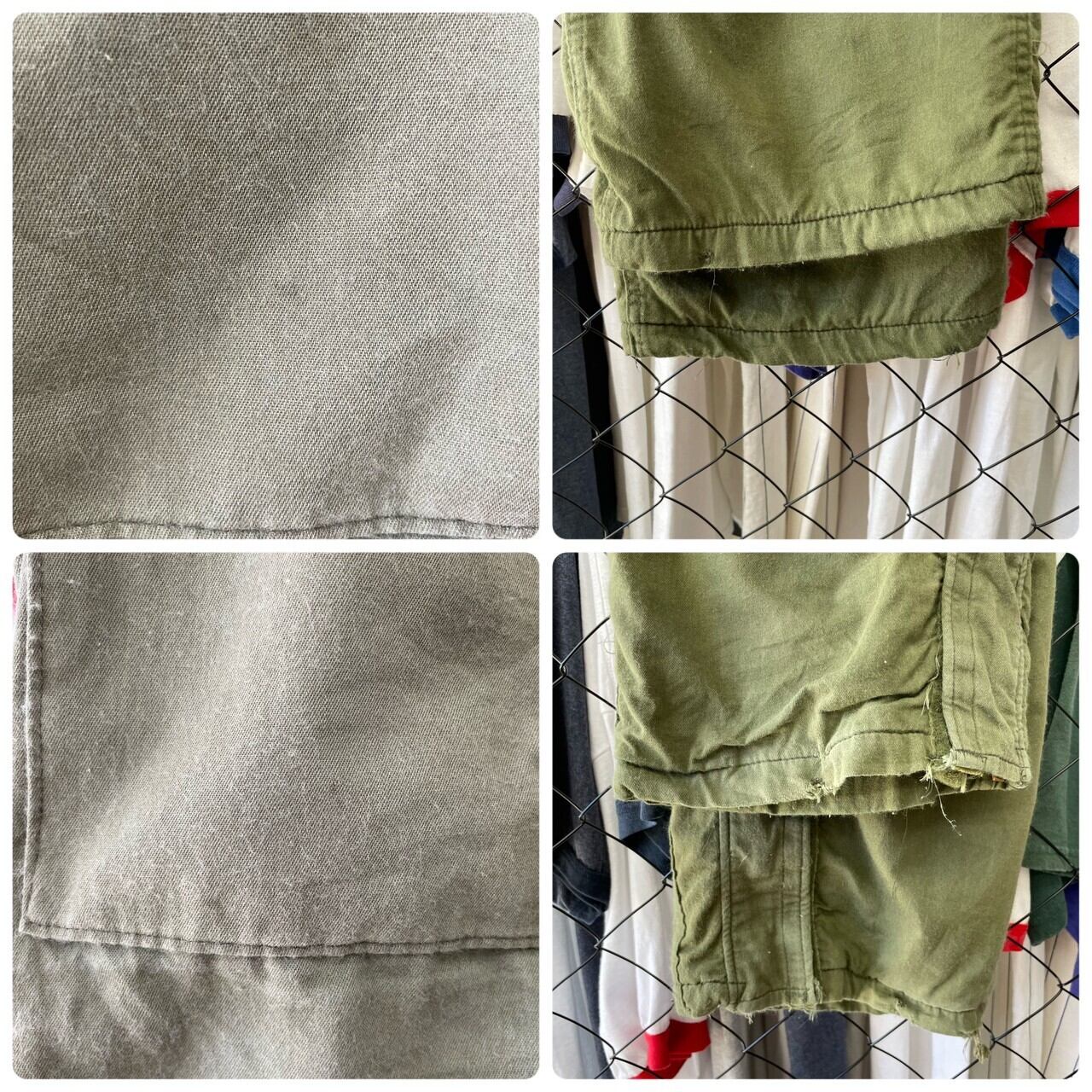 70s ミリタリー カーゴパンツ カーキー ジッパーフライ 裾ファスナー M