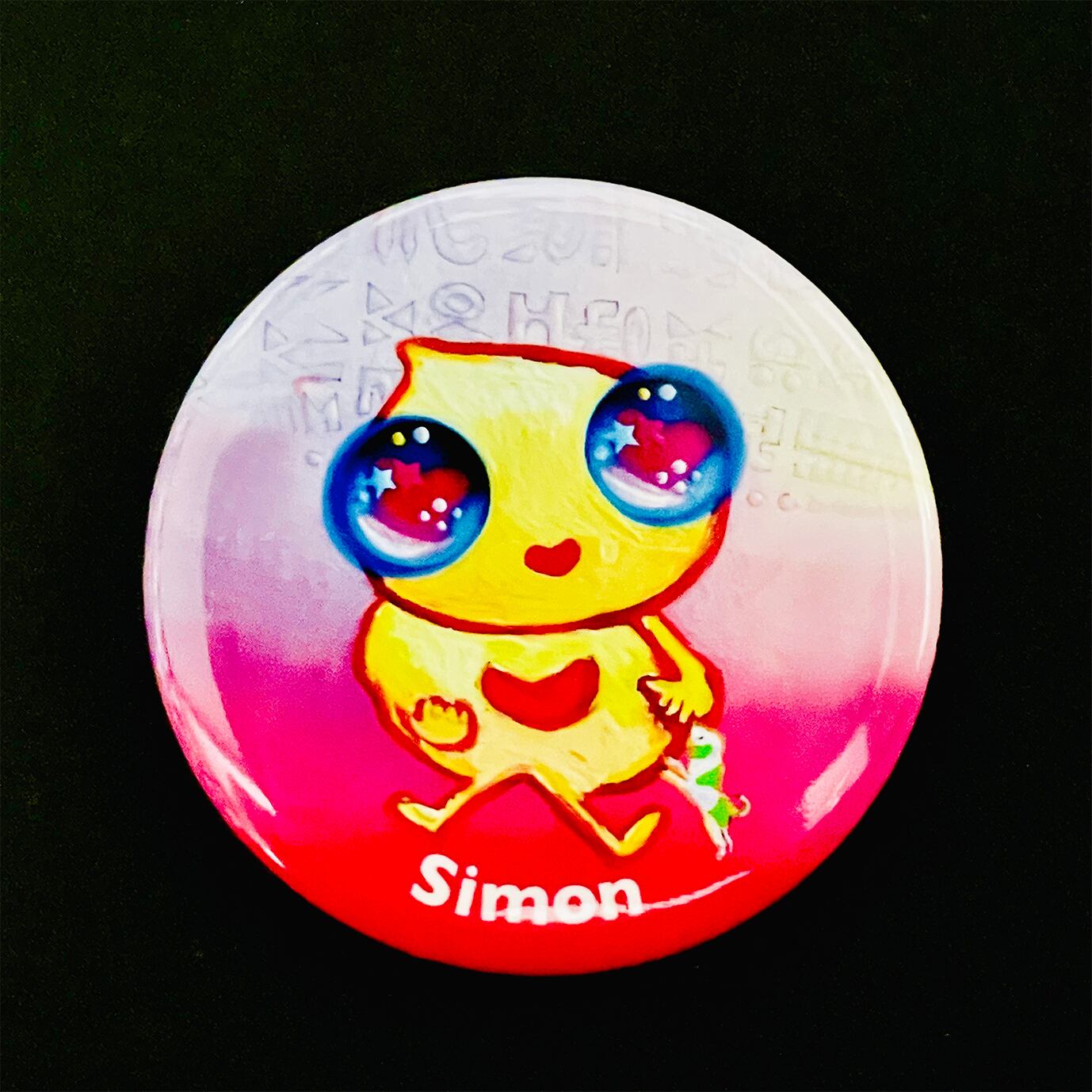 Yoko Yuzuki 缶バッチ [ どこから来たの？ ワン！ ] LARGE | art seeds