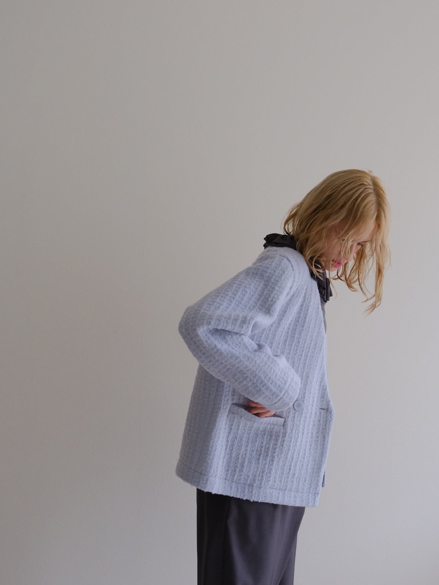 tweed w jacket (blue)