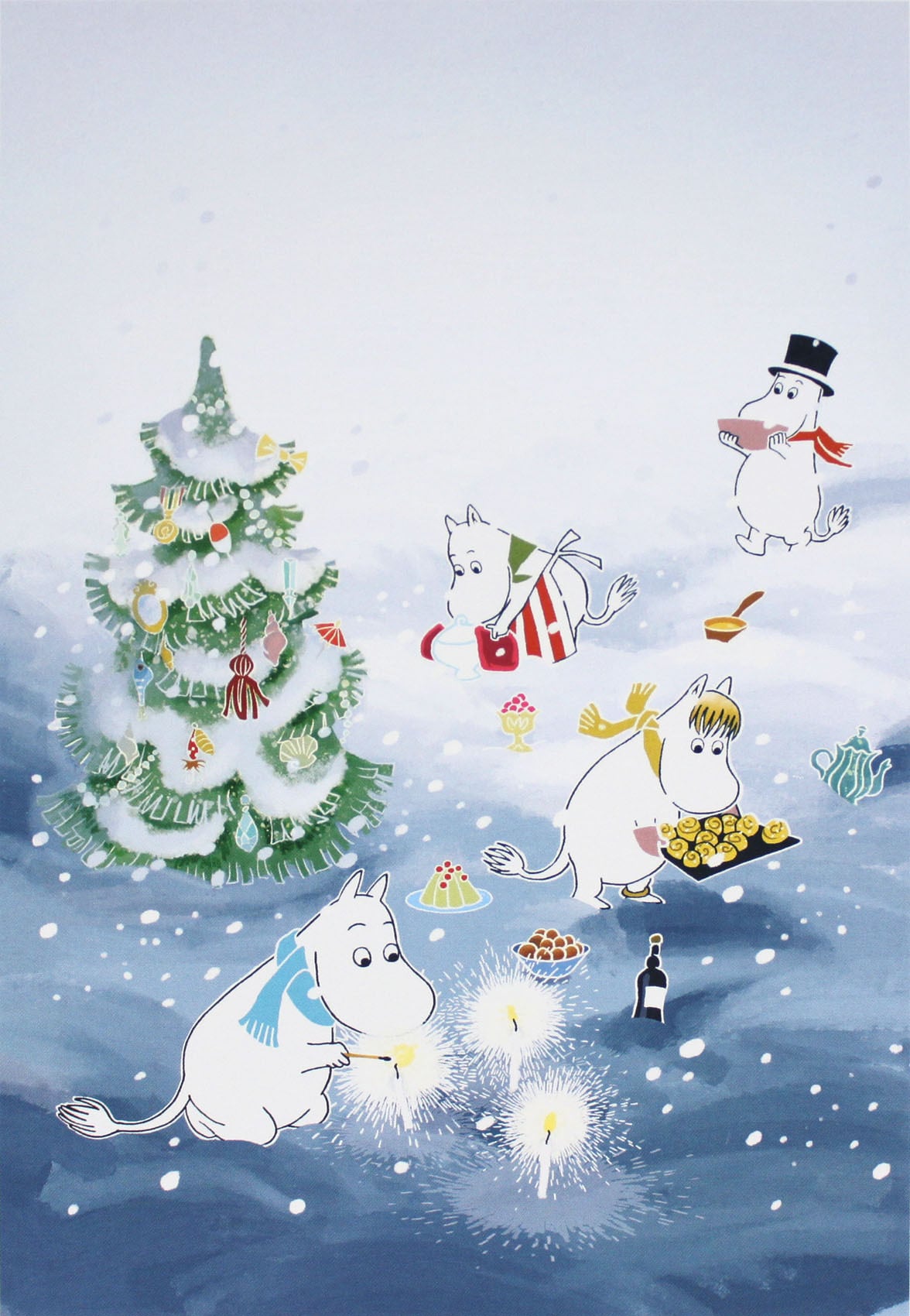 ムーミン 北欧 Postery 「ムーミンとクリスマス」送料無料 フレーム 展示用フック付アートポスター 絵画 インテリア アート