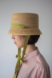 【Joëlle】Straw bucket hat / Pistachio