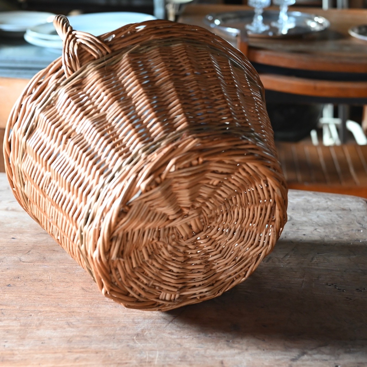 Basket / バスケット〈 かご・ラタン・収納・カフェ・店舗什器・アンティーク・ヴィンテージ 〉113703