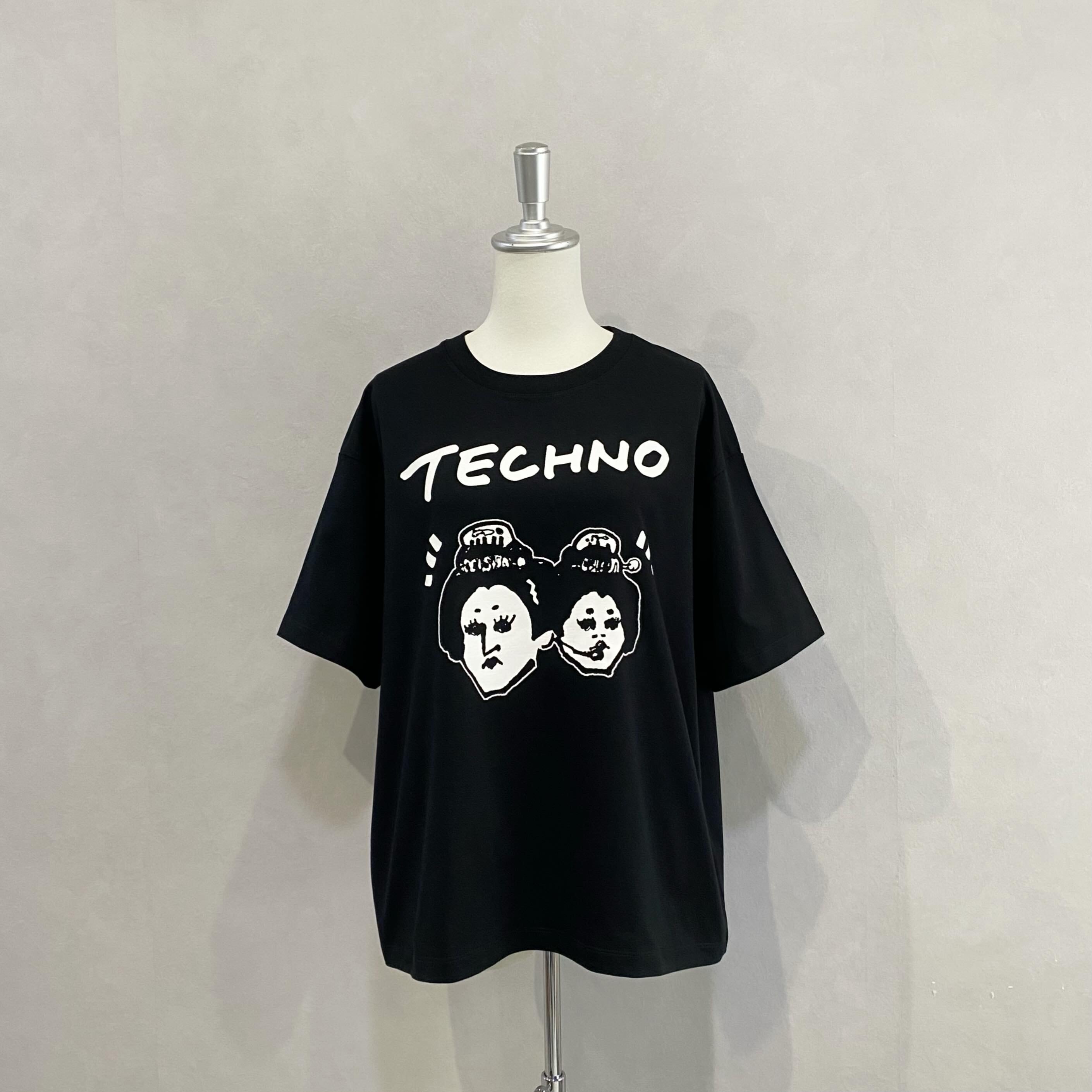TECHNO」ボックスシルエットTシャツ/Black【Yuki Horimoto