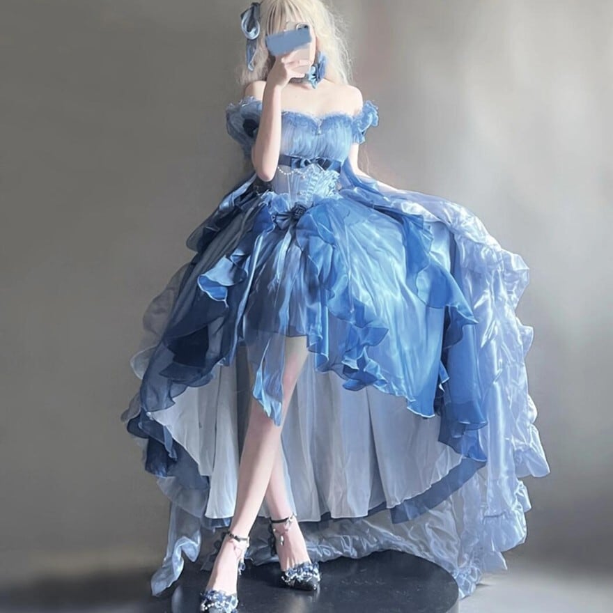 ロリィタ 甘ロリ プリンセスドレス トレーン付き 撮影会衣装 イベント