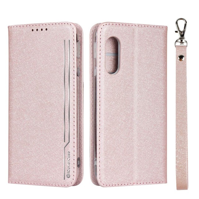 AQUOS Sense3 ケース SH-M12 SIMフリー SH-02M SHV45 ケース / sense3 basic 907SH SHV48 ケース / アクオス Sense3 lite ケース SH-RM12 ケース / シャープ Android One S7 ワイモバイル ケース センス3 ライト アンドロイド ワン S7 対応 手帳 カバー case 【iCoverCase】 内蔵マグネット スマホケース スプラット同梱 スクラブ処理 砂地の質感 ピンク