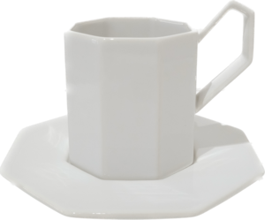 Vintage Ceramic: cup and saucer（Adam&Eve:Octagon）