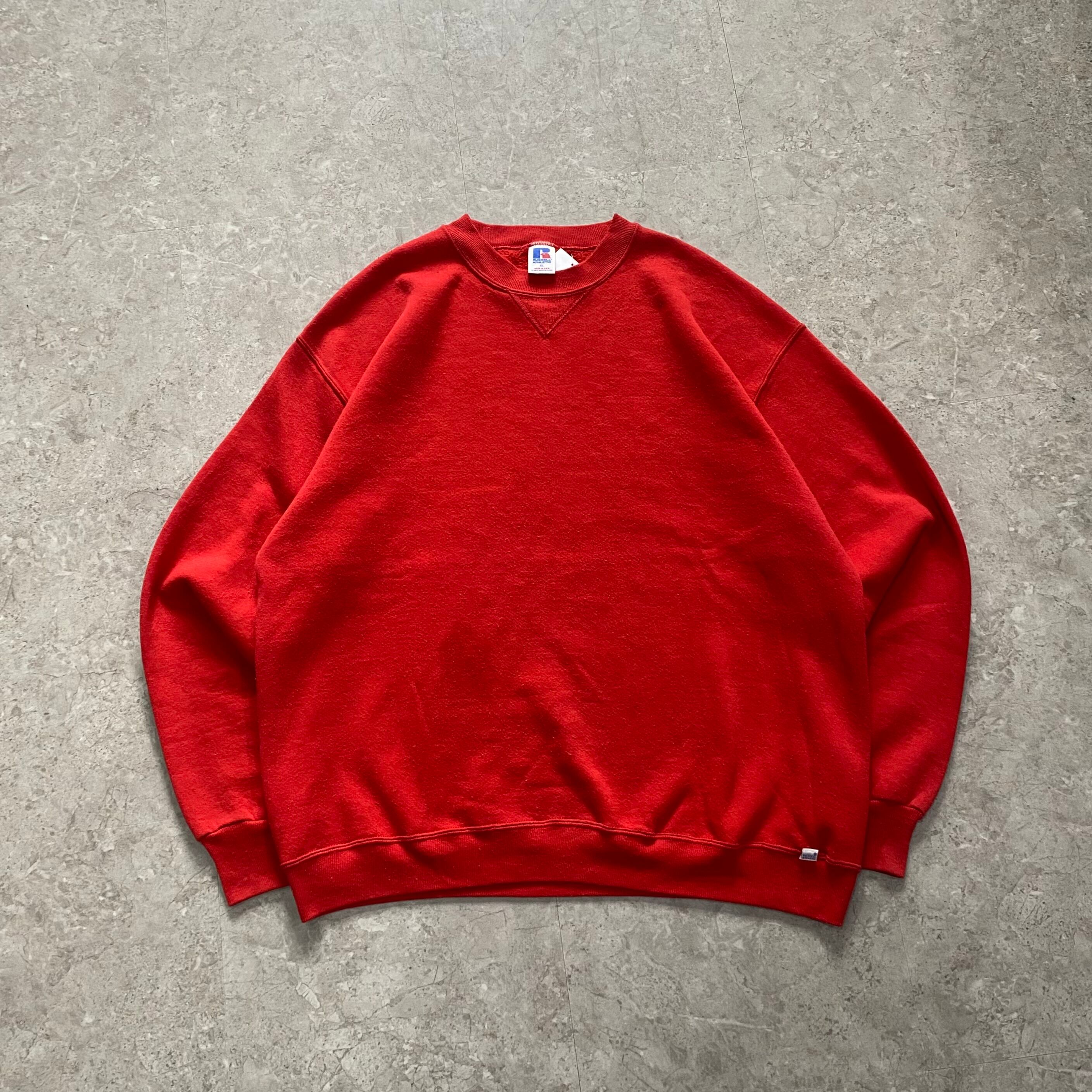 80s RUSSELL ATHLETIC V gusset sweat "red"【仙台店】