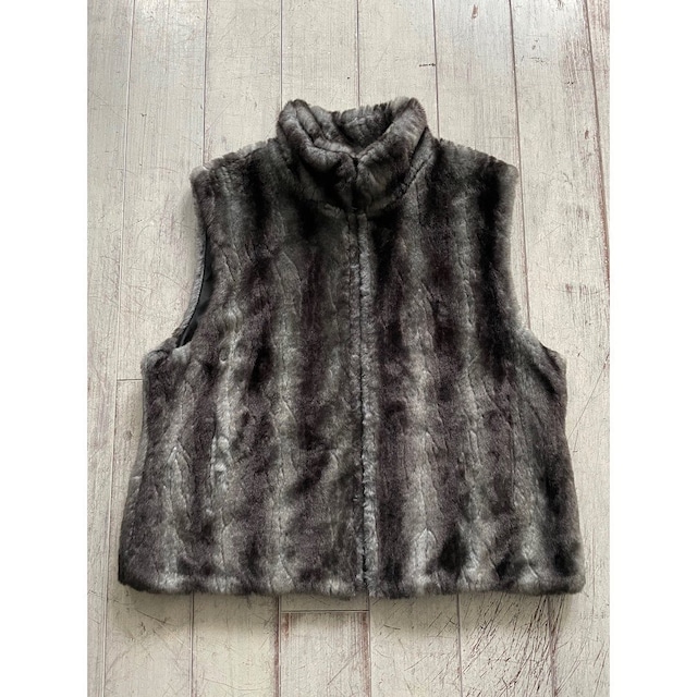 -BLASSPORT- fur×nylon reversible vest