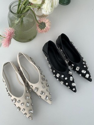 Bijou low heel pumps（ビジューローヒールパンプス）b-760