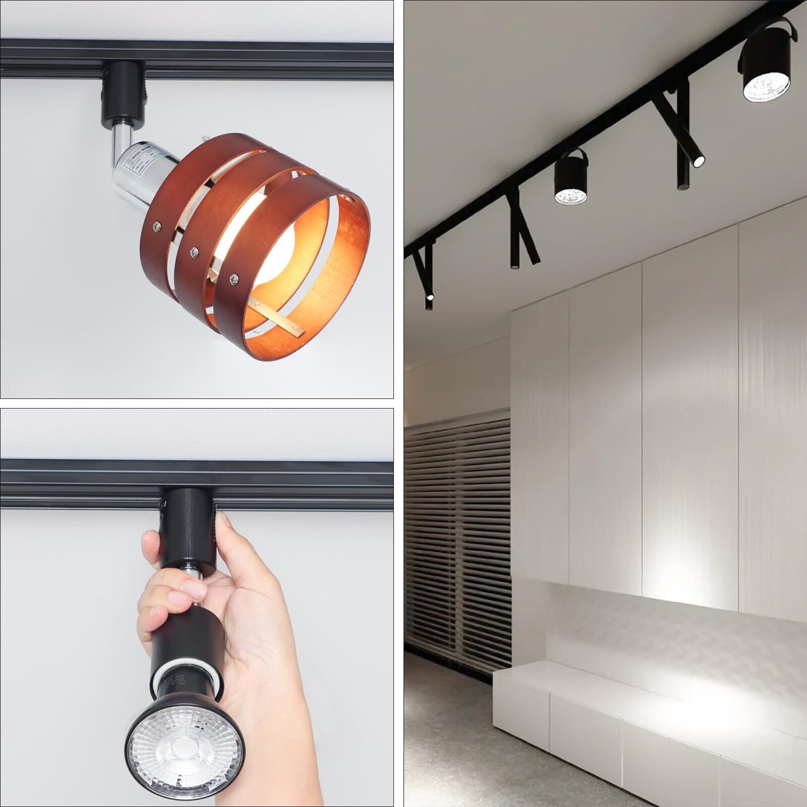 ダクトレールライト スポットライト ledスポットライト ブラック 電球色 6個 スポットライト 電球付き ダクトレール用LED ブラック 電球色  6個 ブラック 電球色 6個セット Szbritelight ライティングバー用 スポットライト e26 LED電球付き ダクトレール  （szbright ... ダクトレールライト スポットライト ledスポットライト ブラック 電球色 6個