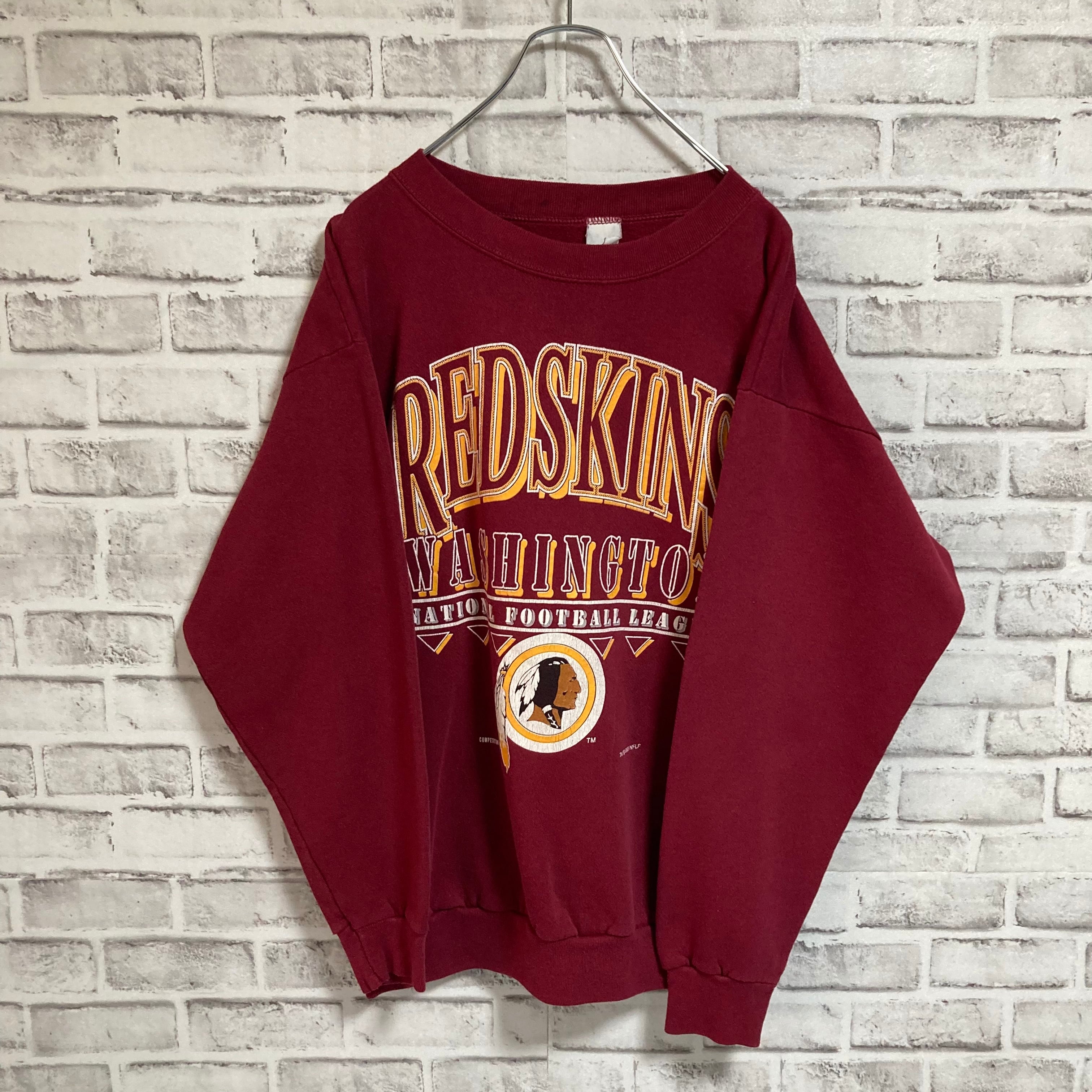 US NFL ワシントン・レッドスキンズ Washington Redskins スウェット パーカー プルオーバー 前V チームロゴ 刺繍 サイズ：メンズ XL相当 ビッグサイズ エンジ