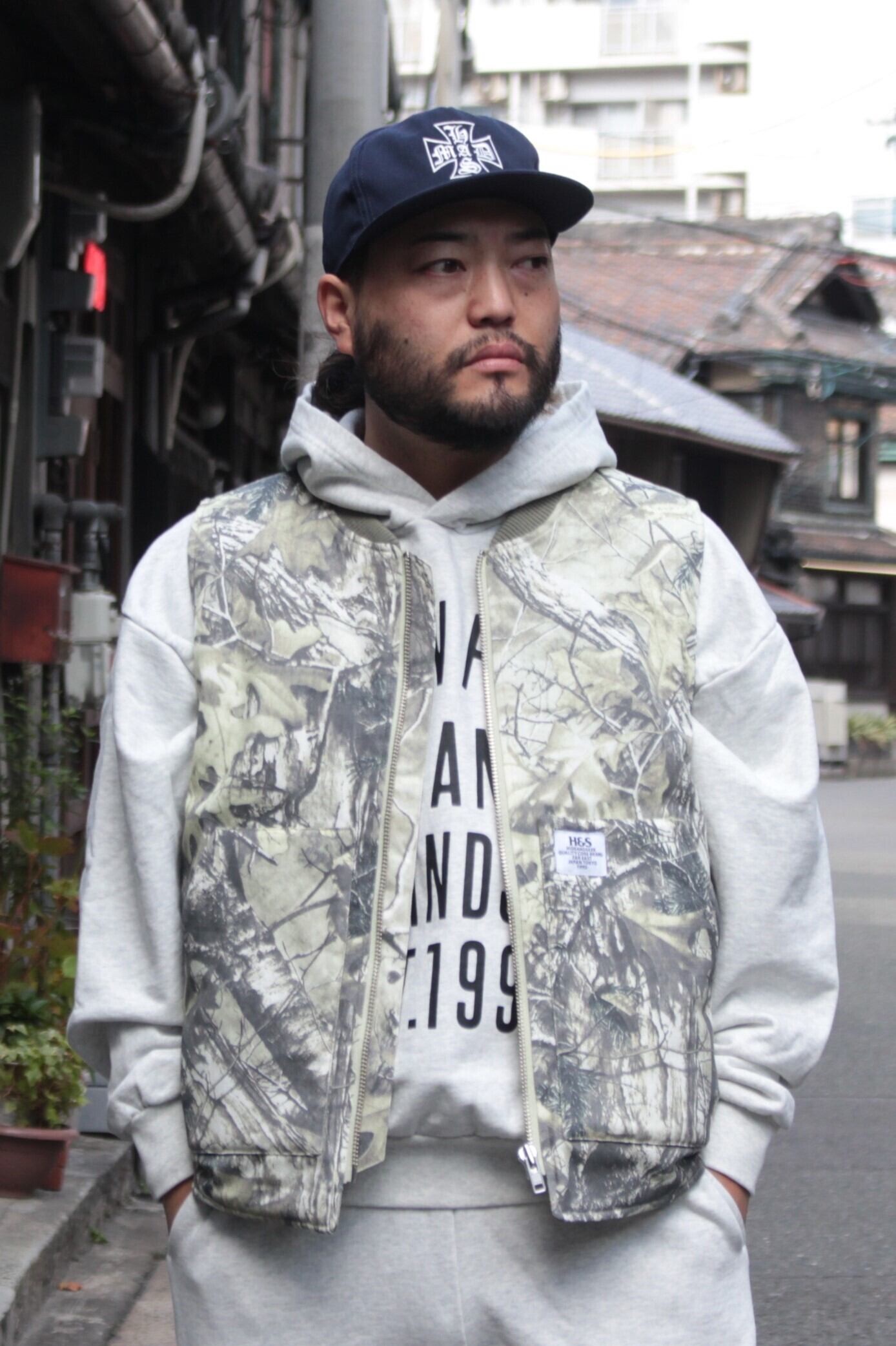 P*a様 Ｍ BK HideandSeek　Camo Zip Work Vest HIDEANDSEEK / Camo Zip Work Vest / HJ-100225 |