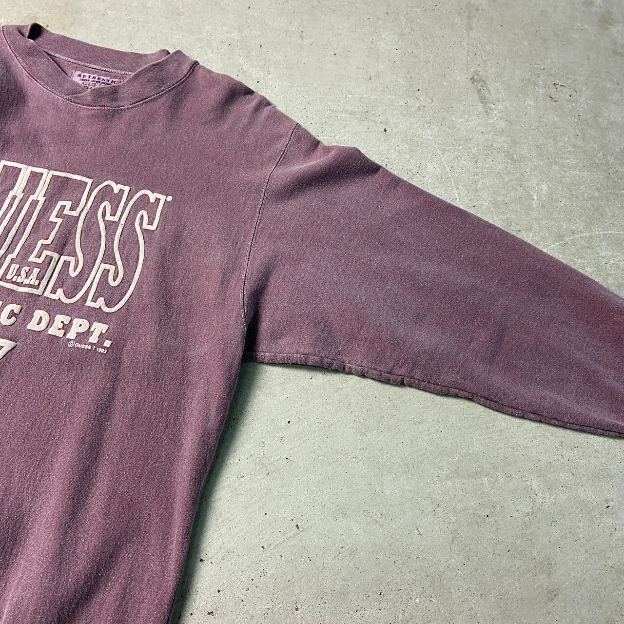 90年代 USA製 GUESS ゲス スウェットシャツ フロントロゴ 発泡プリント 