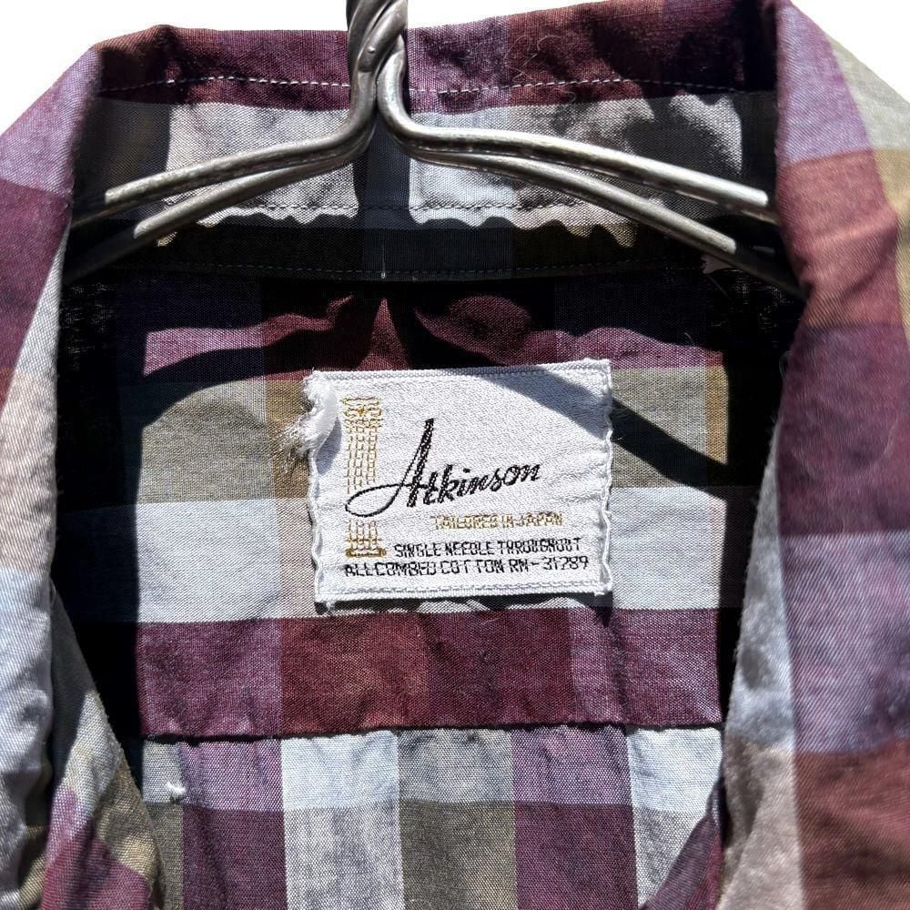 Alkinson] Vintage open collar cotton shirt [1960s-] Vintage Open