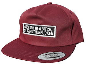 Polycotton Cap BURGUNDY "49%SON OF A BITCH 51%MOTHERFUCKER"