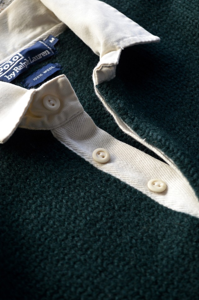 Polo Ralph Lauren 90s Wool Knit Rugger Shirts ポロラルフローレン 1990's ウールニット ラガーシャツ