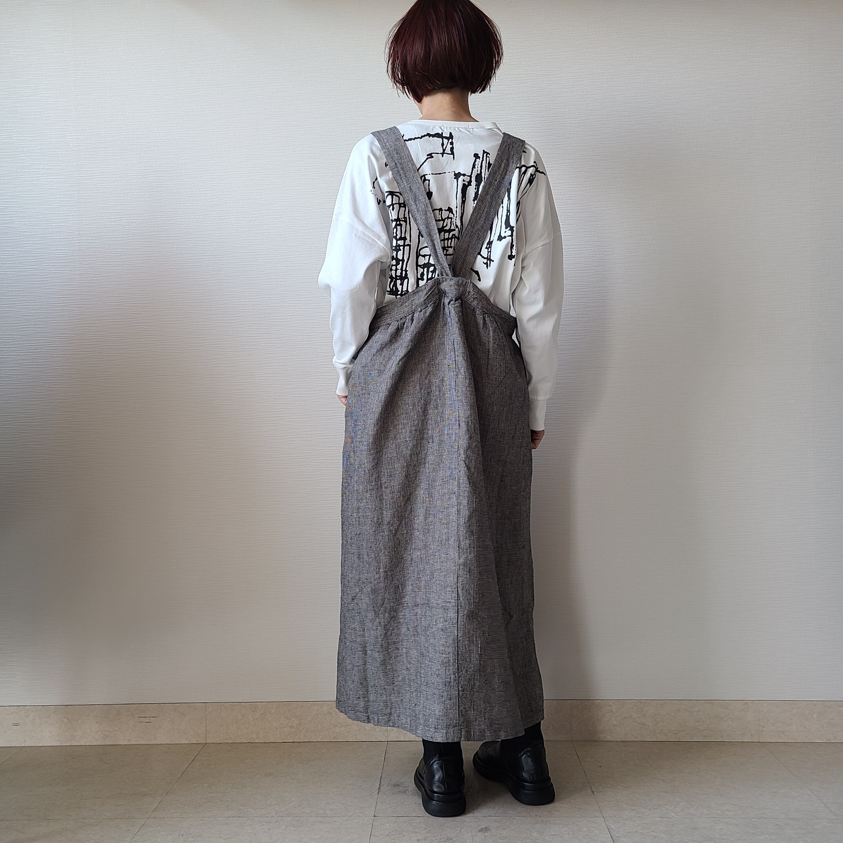 美品☆nop de nod リネンレーヨンもくもくプリントスカート ネイビー 公式通販】nop de nod（ノップドゥノッド）のスカート|クーオンライン