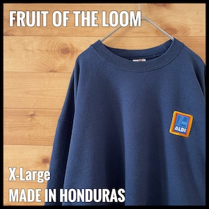 【FRUIT OF THE LOOM】ALDI 企業系 企業ロゴ 刺繍ロゴ スウェット トレーナー ワンポイント XL ビッグサイズ US古着