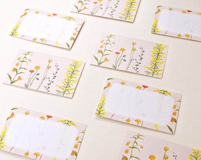 黄色い花たちのメッセージカード
