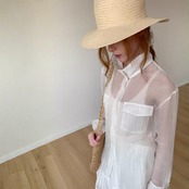 Voile Pocket Sheer Shirt F0616