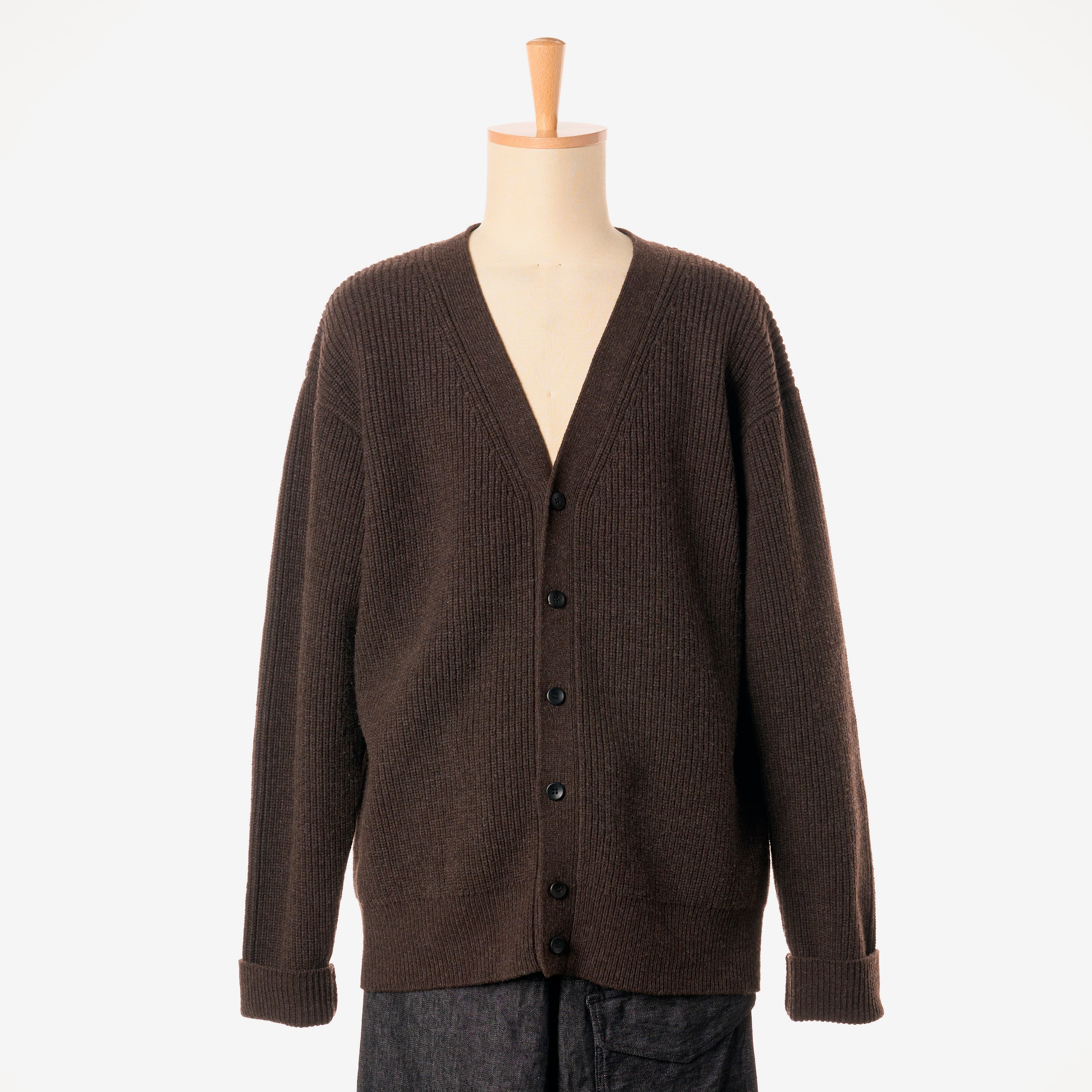 wool knit cardigan (coffee)