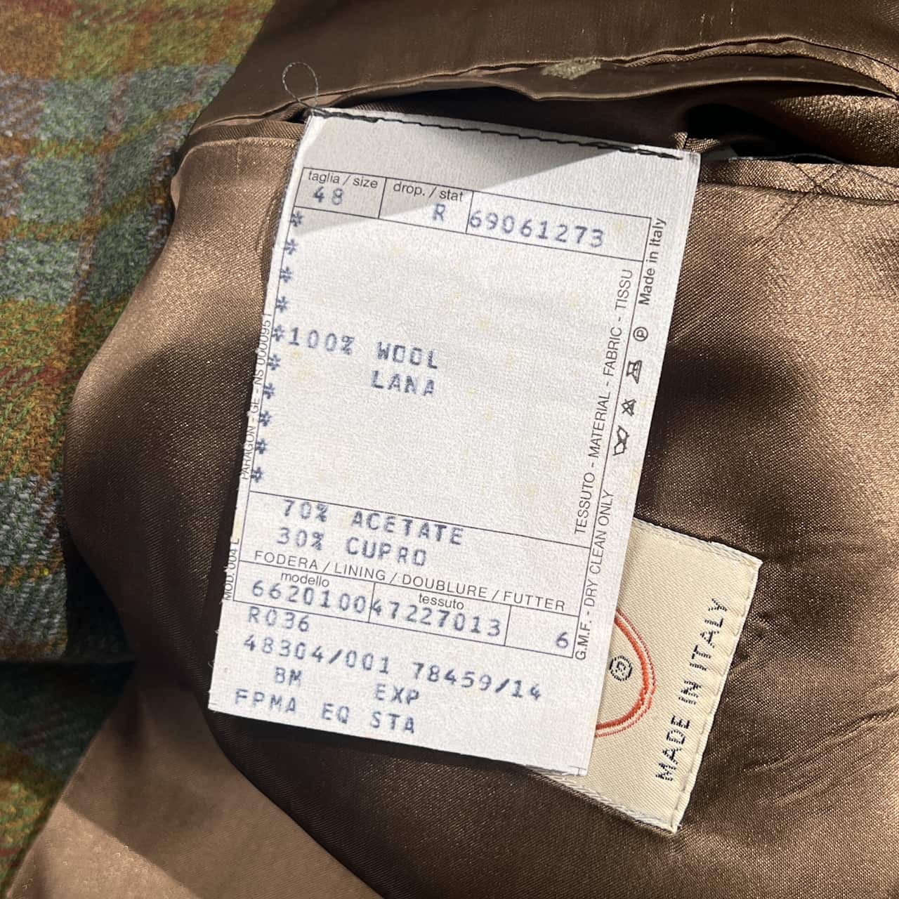 イタリア製 EXAMPLE BY MISSONI ミッソーニ チェック ウール テーラード ジャケット 48/メンズ