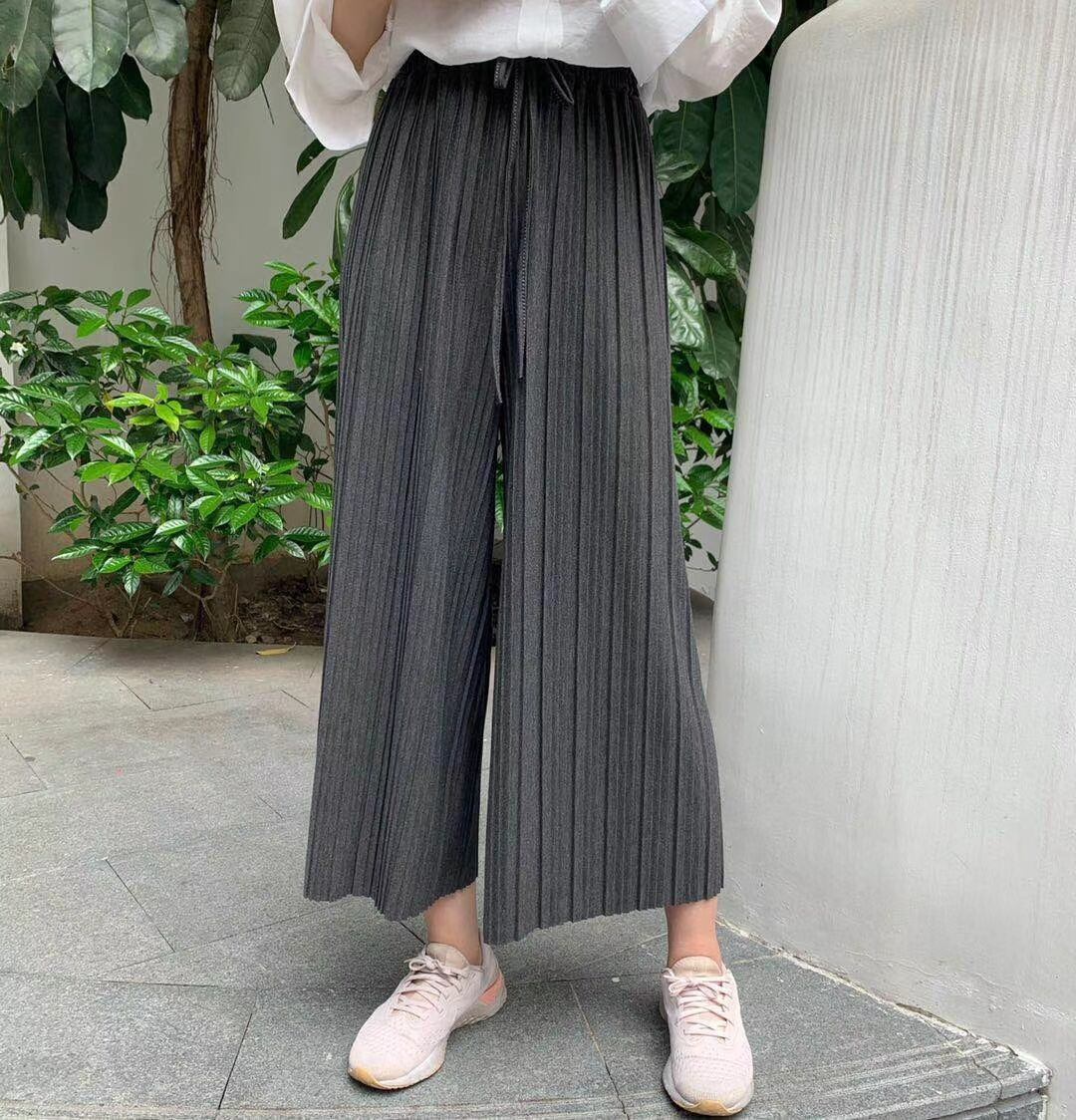 ウエストリボンプリーツガウチョパンツ　　AJ−22003-1669-1