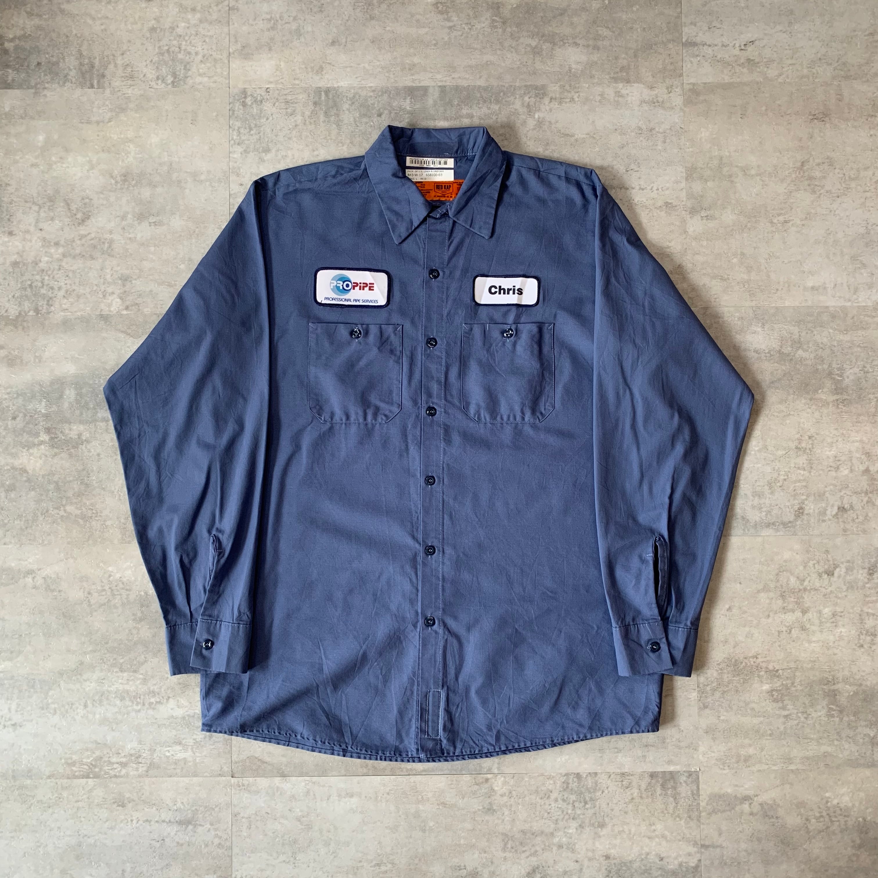 RED CAP ワークシャツ 長袖シャツ ワッペン