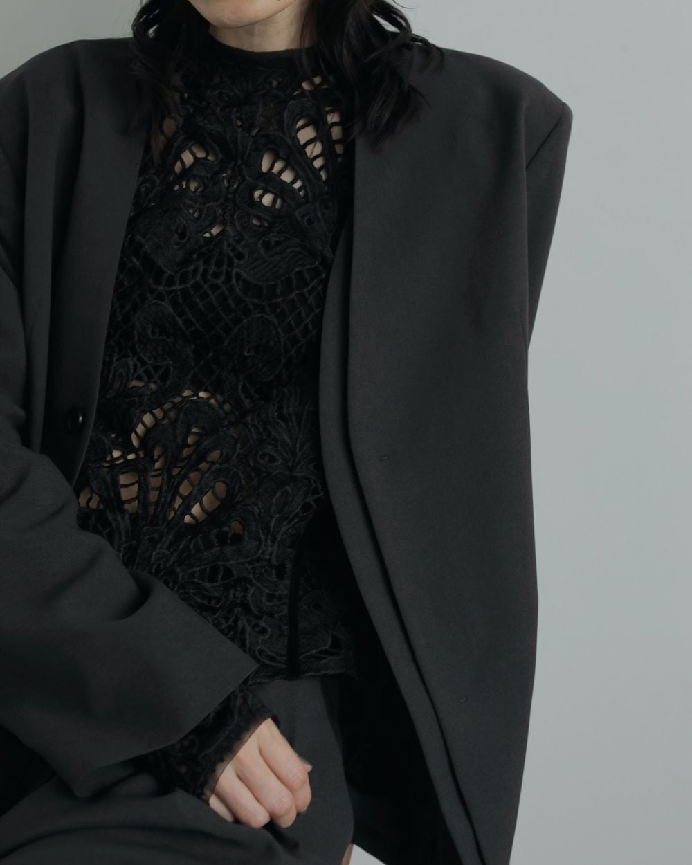 anuke(アンヌーク) Collarless Over Jacket | サウスオレンジ｜メンズ