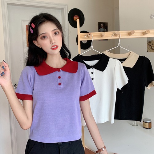 ✞ セーター カラースリムショートTシャツ トップス ✞ゴスロリ SM ミリ 甘ロリ クラロリ 和ロリ エレガント 黒ロリ 姫ロリ 華ロリ BB-BB1062987