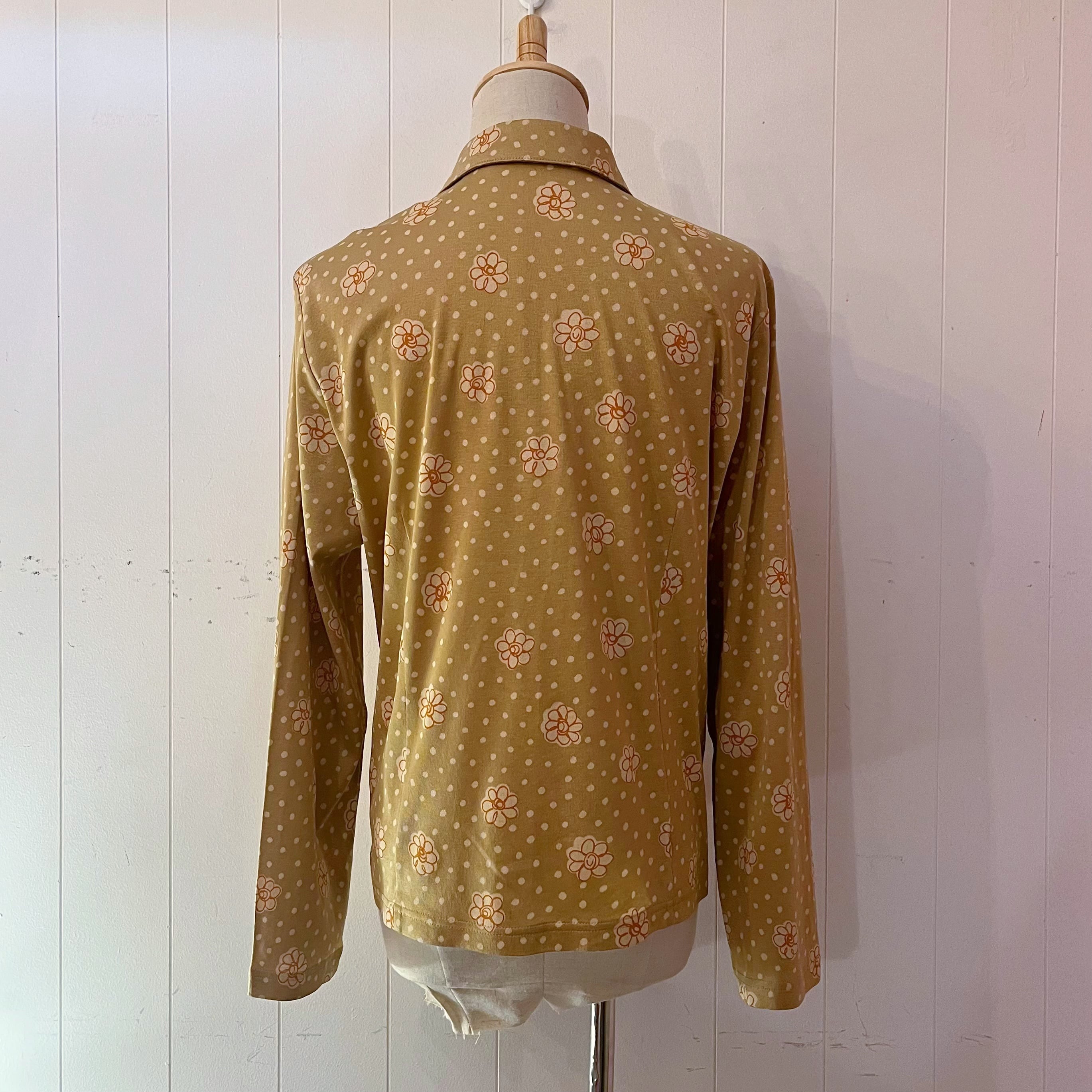 handwriting flower dot printed blouse