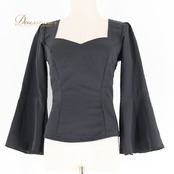 フラメンコ 衣装 エルモサイベリア HERMOSAIBERIA トップス ブラウス ブラック系 黒 無地 ダンス パーティ 発表会 シンプル レディース ダンス衣装 ステージ衣装 フォーマル エレガント ステージ用