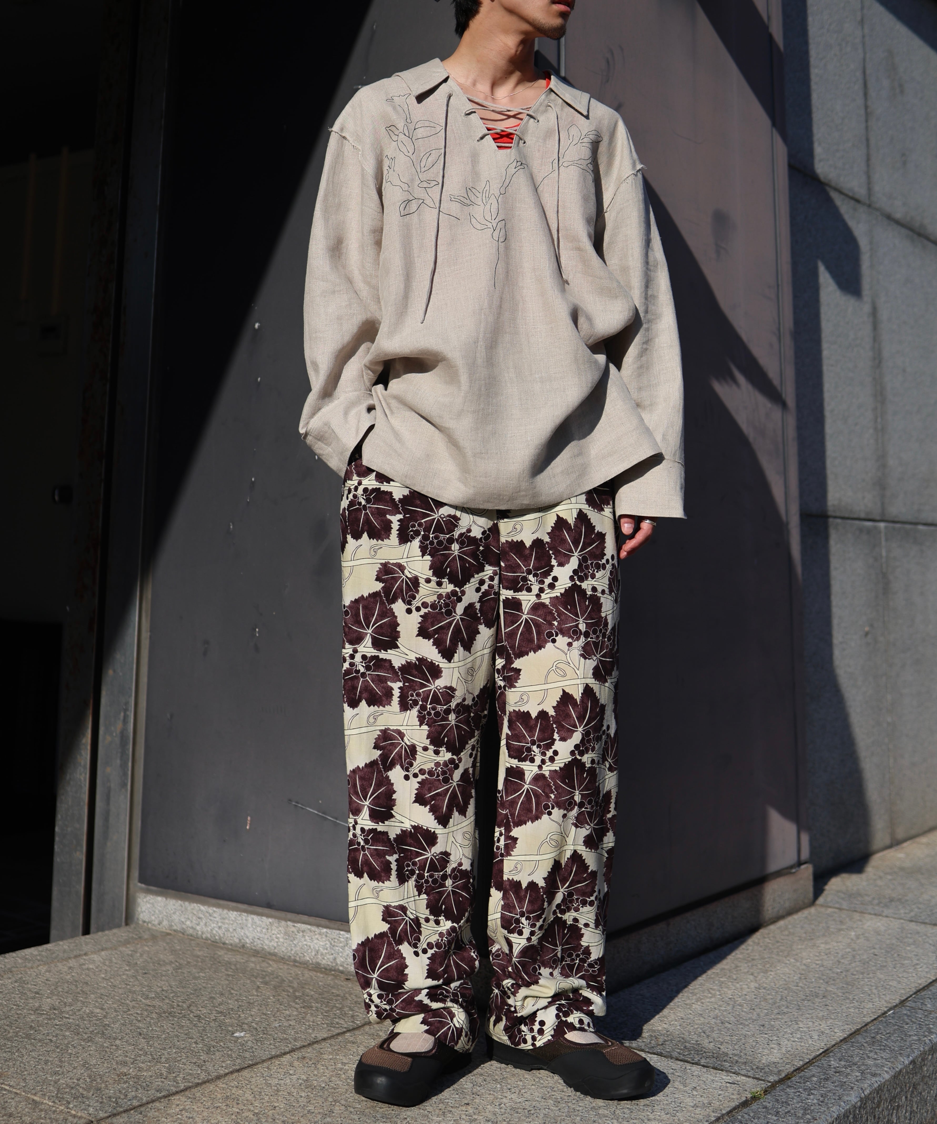 UNUSED / UW1196 PRINT EASY PANTS (BEIGE) | AfterSchool (アフター