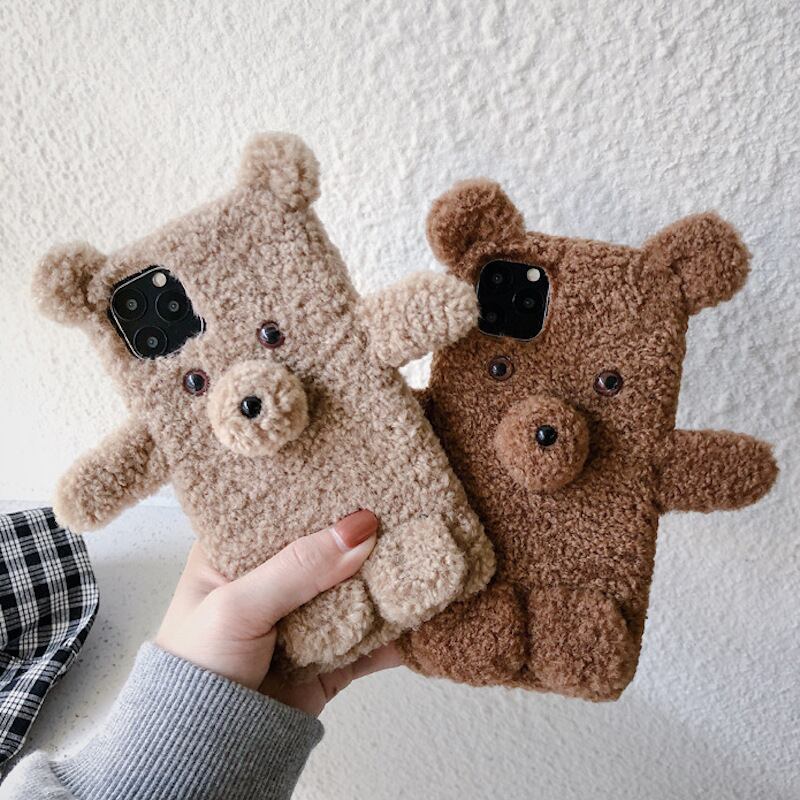 送料無料 もこもこ くまiphoneケース ベアー お揃い スマートフォンケース キュート 可愛い ギフト Lamitte Deco トレンド 韓国ファッション ショップ Base店