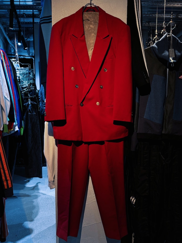 90’s Crimson red color six botão double breasted set up