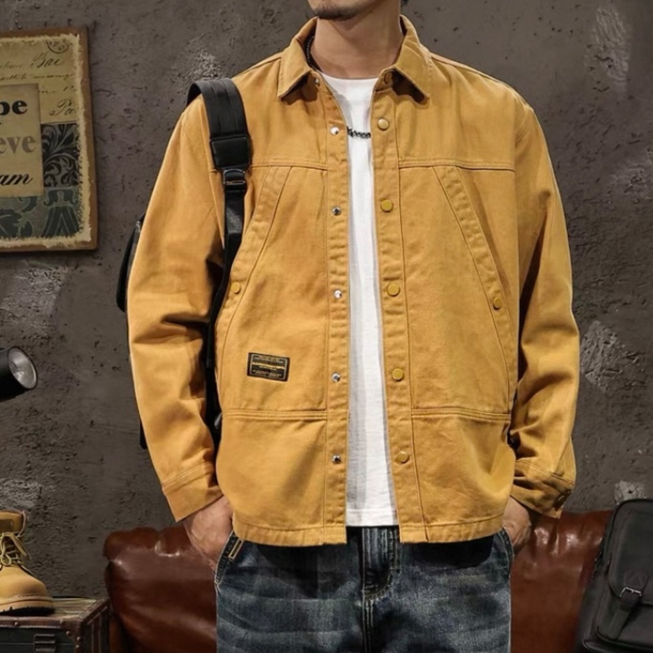 Work Jacket Style Button-Down Workwear Shirt ◇2color H0432