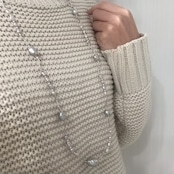 使い方たくさん！淡水グレーパール ステーション  ロングネックレス ne1108