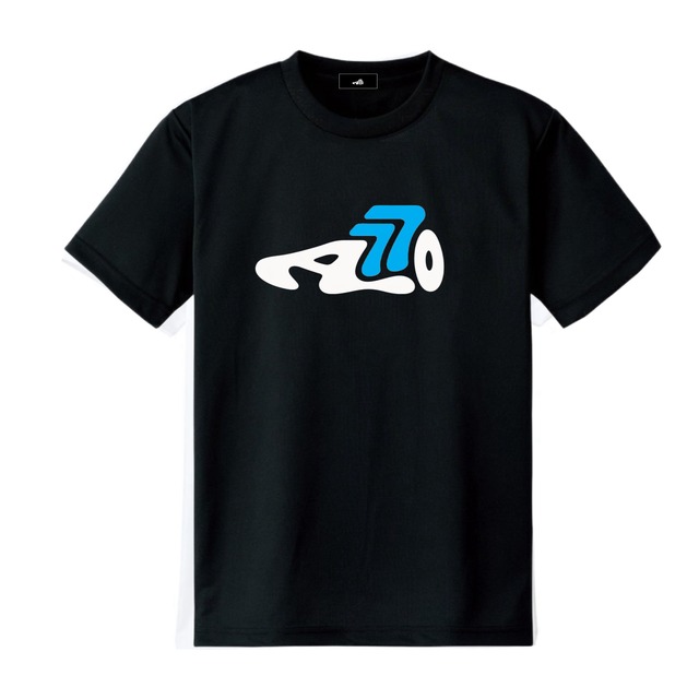 Logo dry T-shirt / black×blue