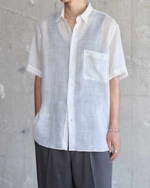 old sheer cotton short sleeve shirt / From EUROPE